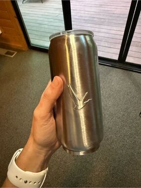 Brushed Silver Insulated Tumbler with Swallow Emblem